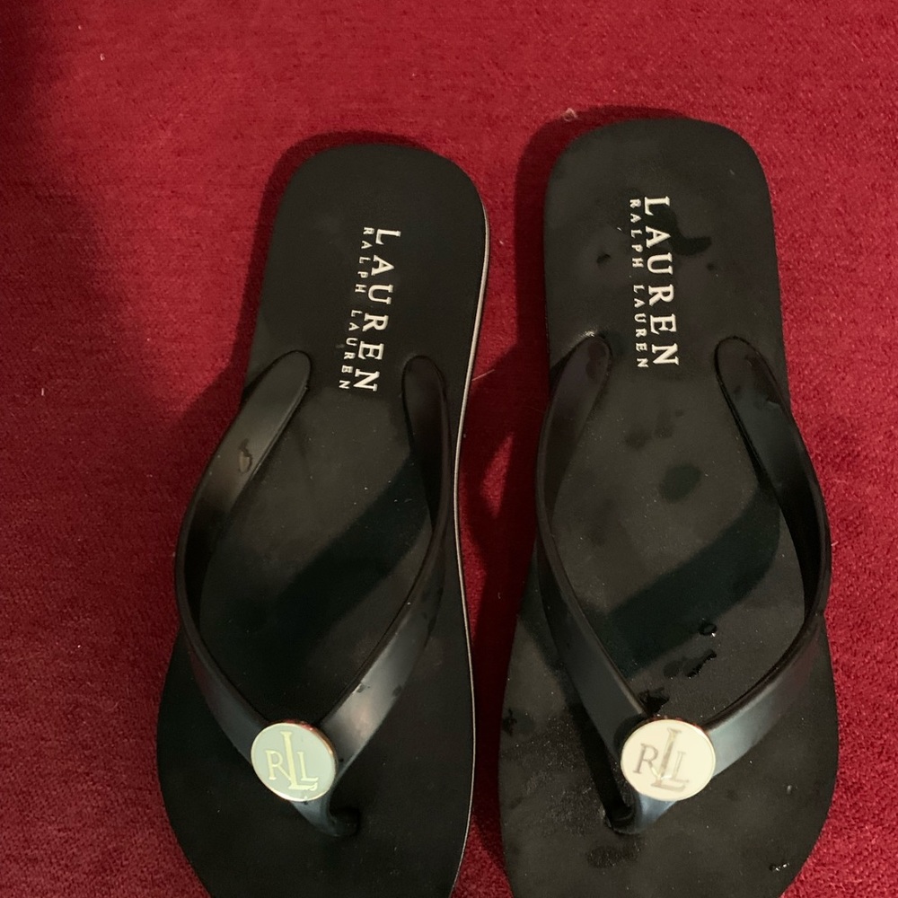 Ralph Lauren flip flops, black - Picture 2 of 3